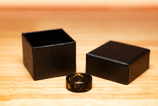 Lenz Composites Forged Carbon Fiber Ring w/ Gold Leaf Flakes