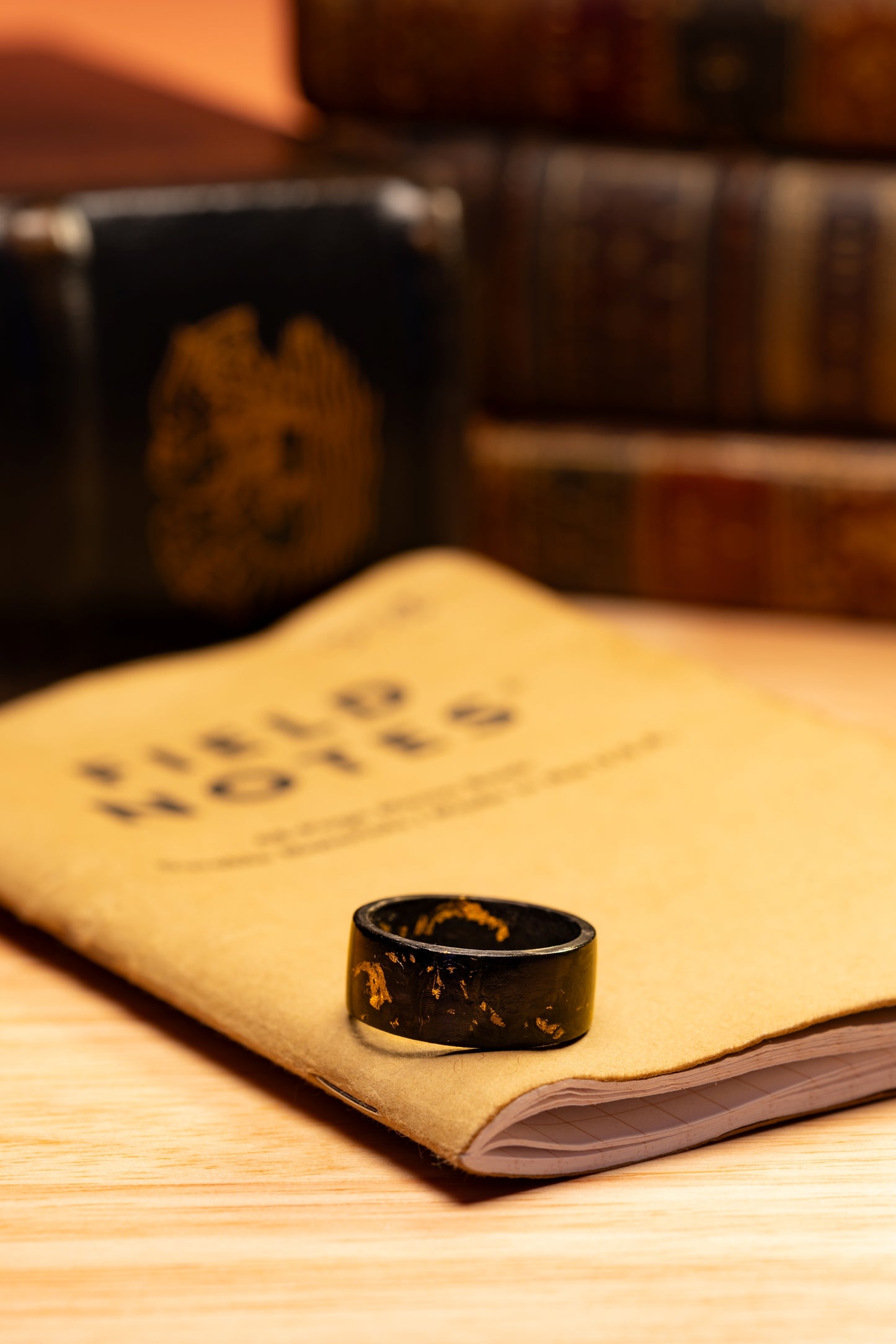 Lenz Composites Forged Carbon Fiber Ring w/ Gold Leaf Flakes