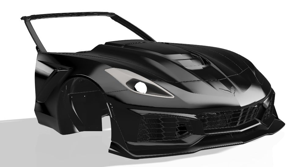 Lenz Composites ABS Headlight Intake Duct (2014-2019 C7 Corvette)